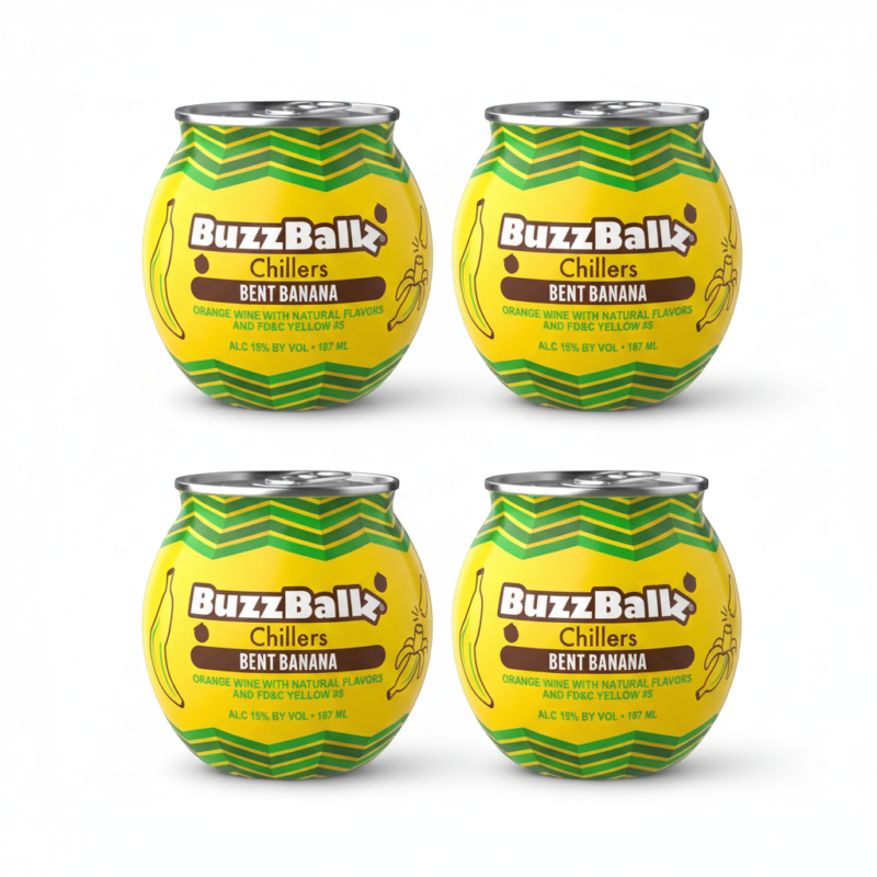 BuzzBallz Bent Banana Pre-Mixed Cocktails 4 Pack