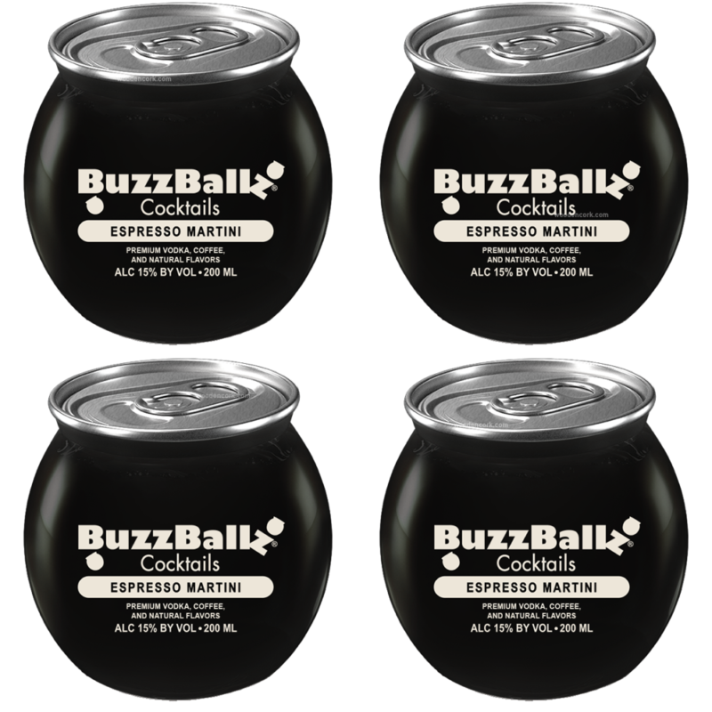 BuzzBallz Espresso Martini Pre-Mixed Cocktails 4-Pack