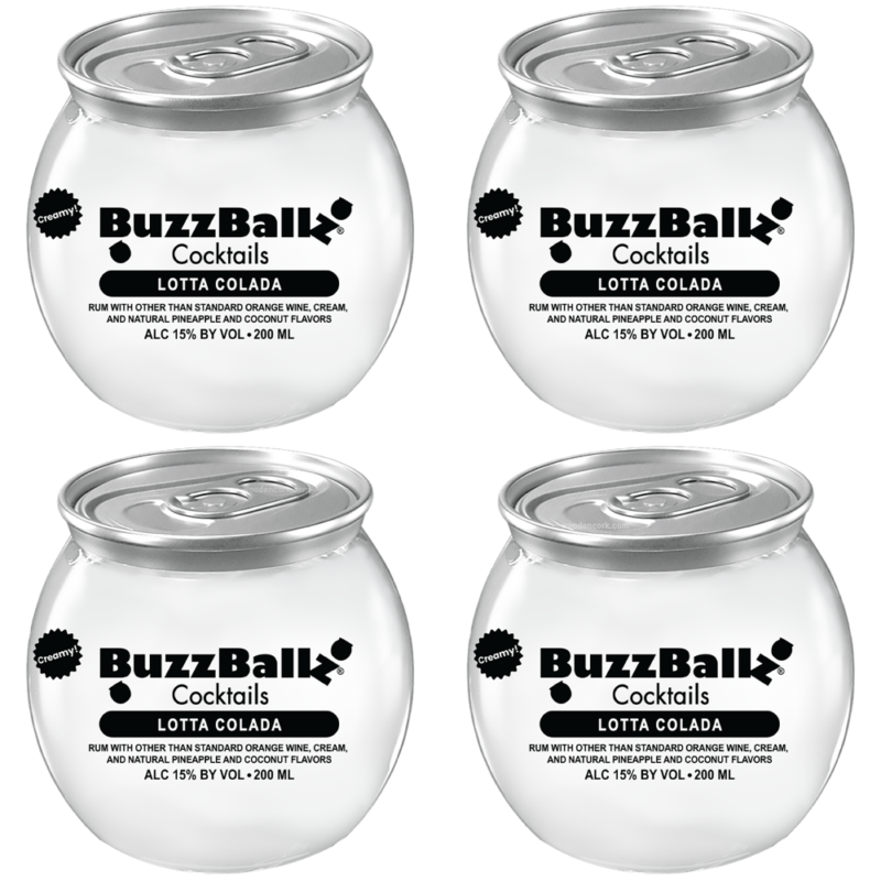 BuzzBallz Lotta Colada Pre-Mixed Cocktails 4-Pack