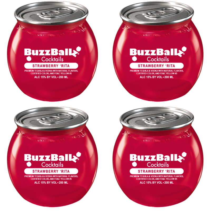 BuzzBallz Strawberry 'Rita Pre-Mixed Cocktails 4-Pack