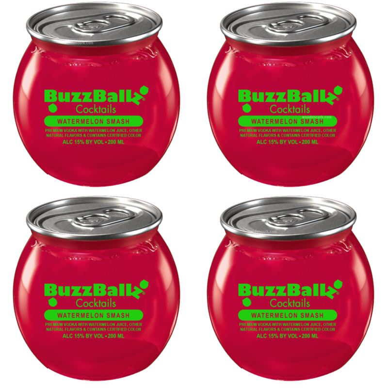 BuzzBallz Watermelon Smash Pre-Mixed Cocktails 4-Pack