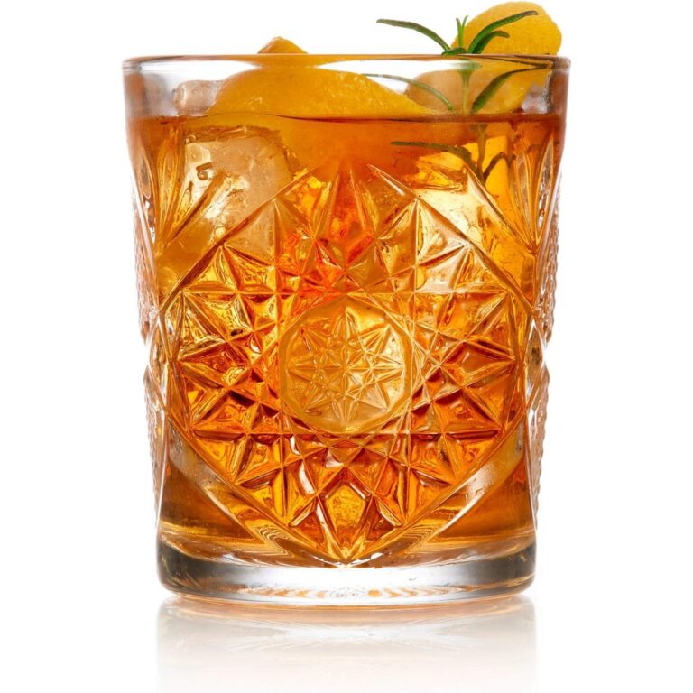 Libbey Hobstar Double Old Fashioned Glasses, 12-ounce, Set of 4 (choose your color)