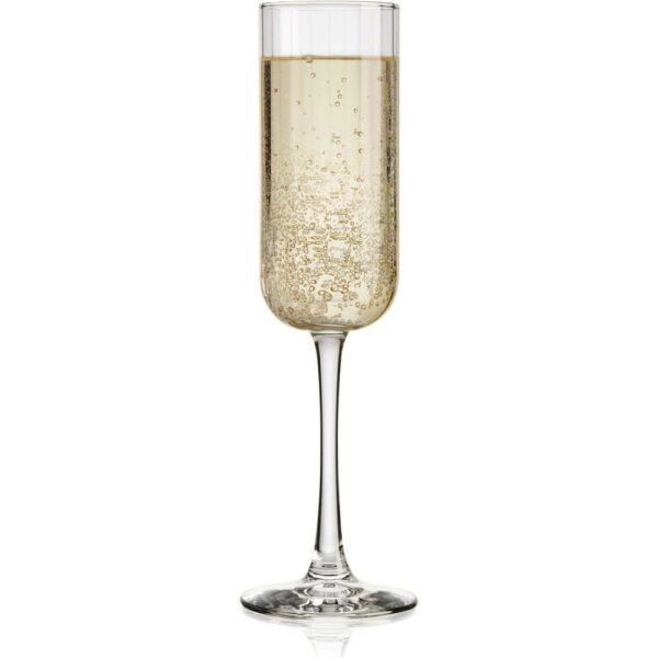 Libbey Paneled Champagne Flute Glasses, 7.5-ounce, Set of 4