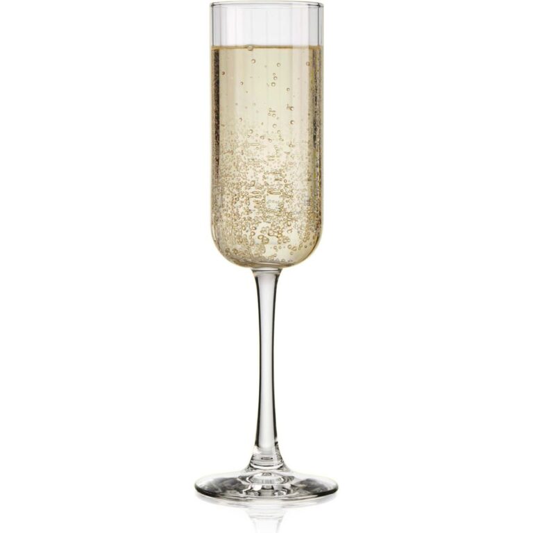 Libbey Paneled Champagne Flute Glasses, 7.5-ounce, Set of 4