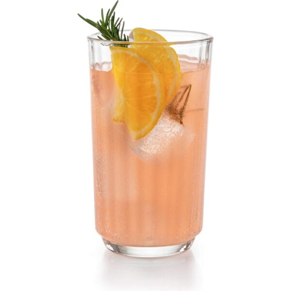 Libbey Paneled Highball Glasses, 17-ounce, Set of 6
