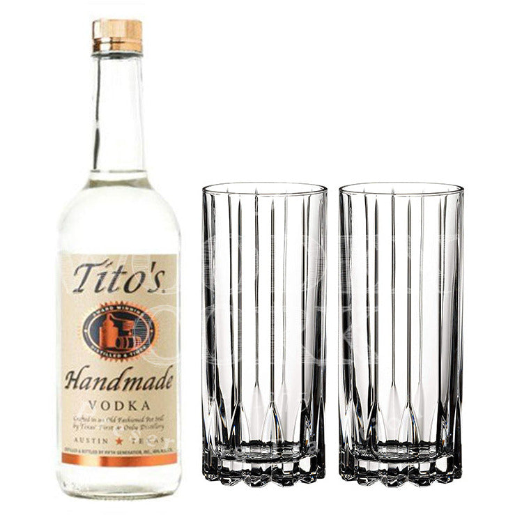 Tito's Vodka with Glass Set Bundle
